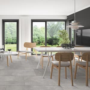 Crete Gray Matte 24 in. x 48 in. Porcelain Floor and Wall Tile (15.39 Sq. Ft./Case)