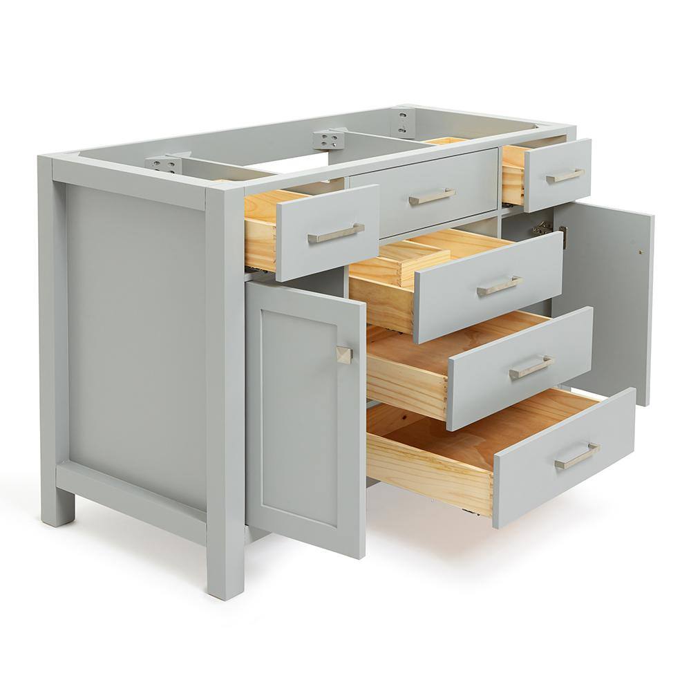 Bristol 48" Grey Solid Wood Freestanding Vanity Cabinet