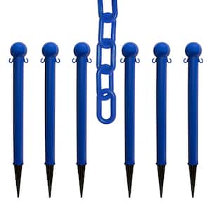 Blue Heavy-Duty Ground Pole and Chain Kit