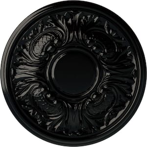 11-3/4 in. x 1-1/4 in. Wakefield Urethane Ceiling Medallion (Fits Canopies upto 3-5/8 in.), Hand-Painted Black Pearl
