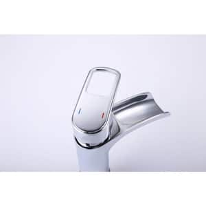 Single Handle Single Hole Bathroom Faucet with Pop Up Drain in Chrome