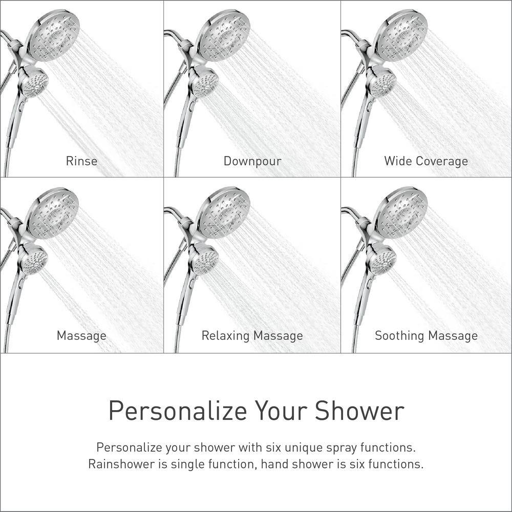 Matte Black Dual Shower Head with Handheld and Rainfall Features
