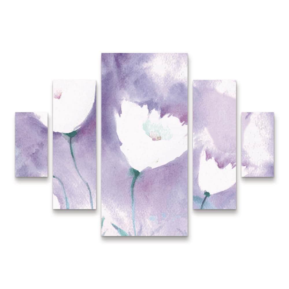 Sheila Golden White Poppy 1-5-Piece Panel Set Unframed Photography Wall Art 40 in. x 58 in price history on PriceWatchPro