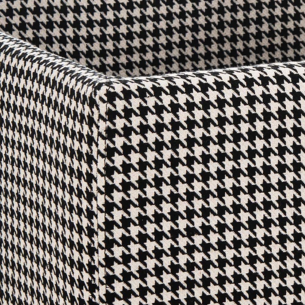 Transitional Harrison Black & White Birchwood Tray Ottoman