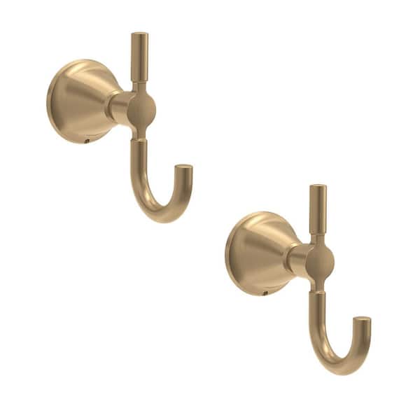 (2-Pack) Lorna J-Hook Robe/Towel Hook in Champagne Bronze