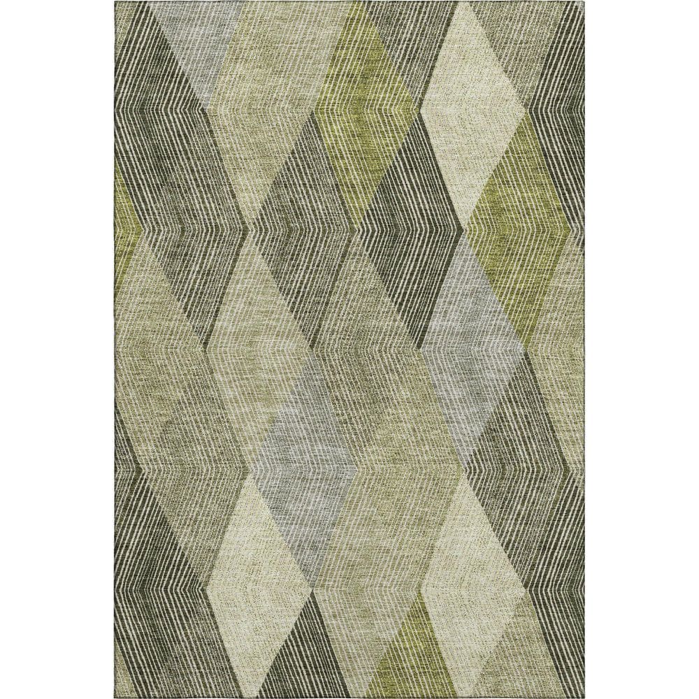 Mayfield Premium Machine Washable Abstract AMF962 Olive 9 ft. x 12 ft. Area Rug price history on PriceWatchPro