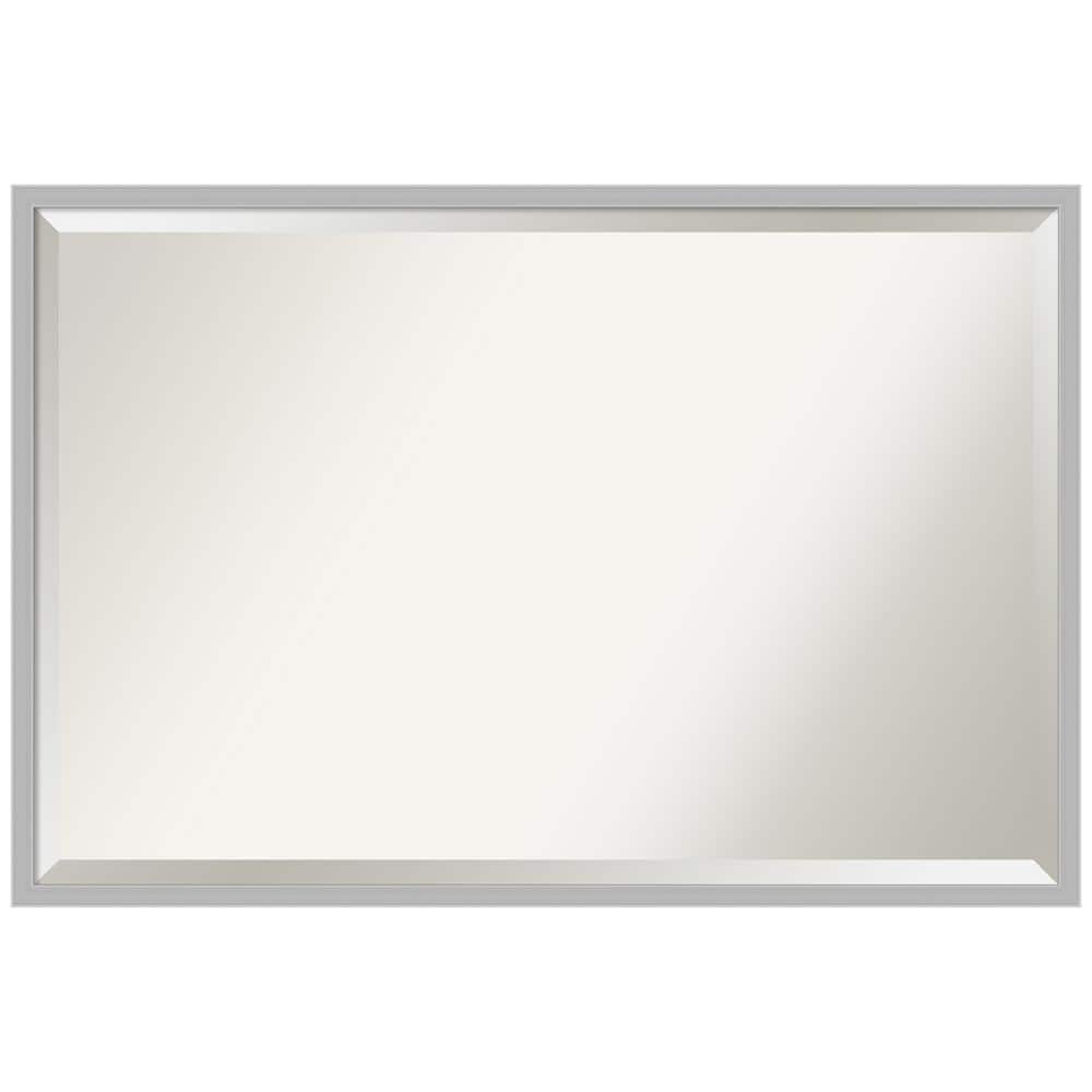Hera Chrome Polished Silver 25" x 37" Rectangular Wall Mirror