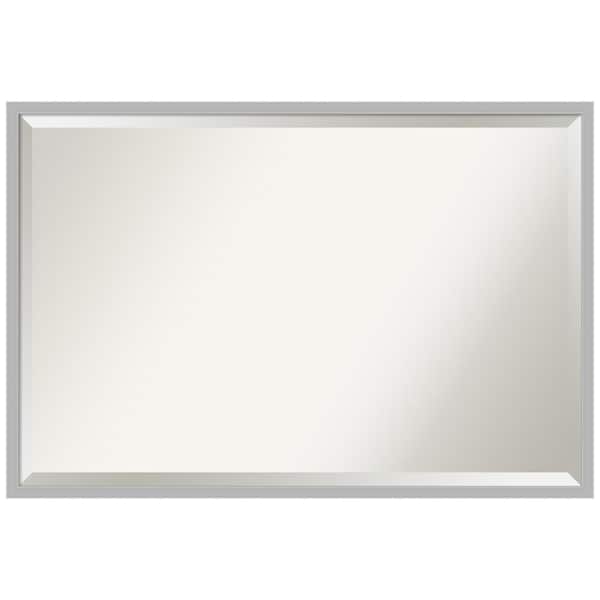 Hera 37 in. x 25 in. Modern Rectangle Framed Chrome Bathroom Vanity Mirror