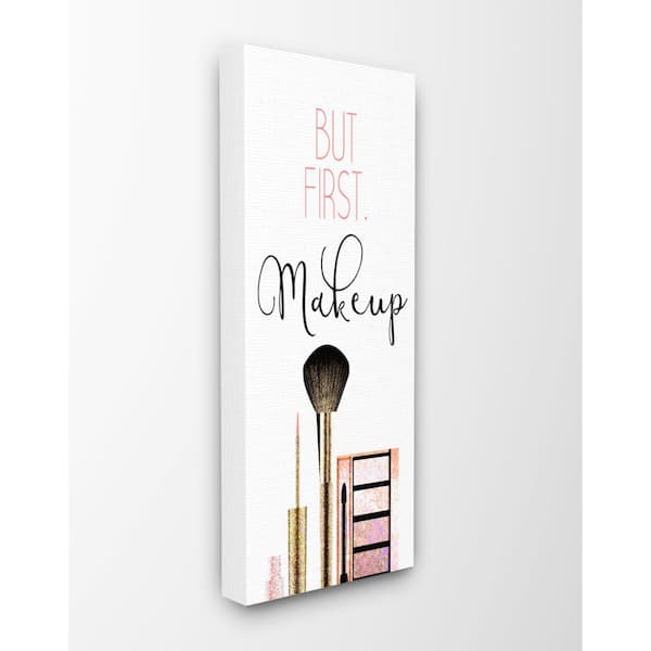 Stupell Industries 10 in. x 24 in. "Makeup Fashioner Modern Pink Word" by Kimberly Allen Canvas Wall Art