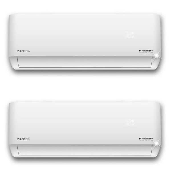 Quantum Ultra 2-Zone 18,000 BTU 24 Seer Ductless Wi-Fi Enabled Mini Split Heat Pump with 16 ft. Lines