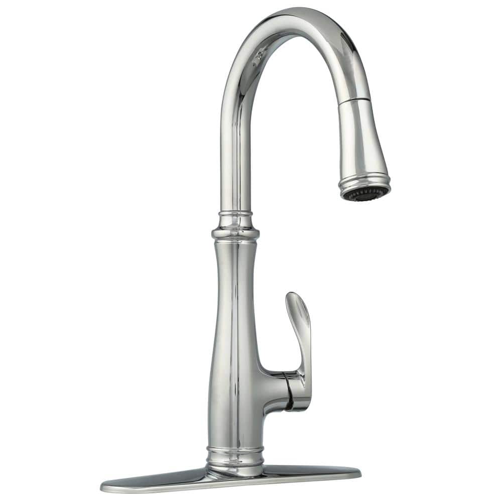 Polished Chrome Pull-Down Kitchen Faucet with Spray