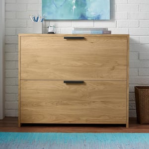 Braxten Light Oak Brown Lateral File Cabinet with 2 Drawers (35 in. W x 30 in. H)