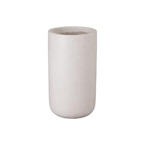 13 in. L x 23.5 in. H White Terrazzo Round Planter