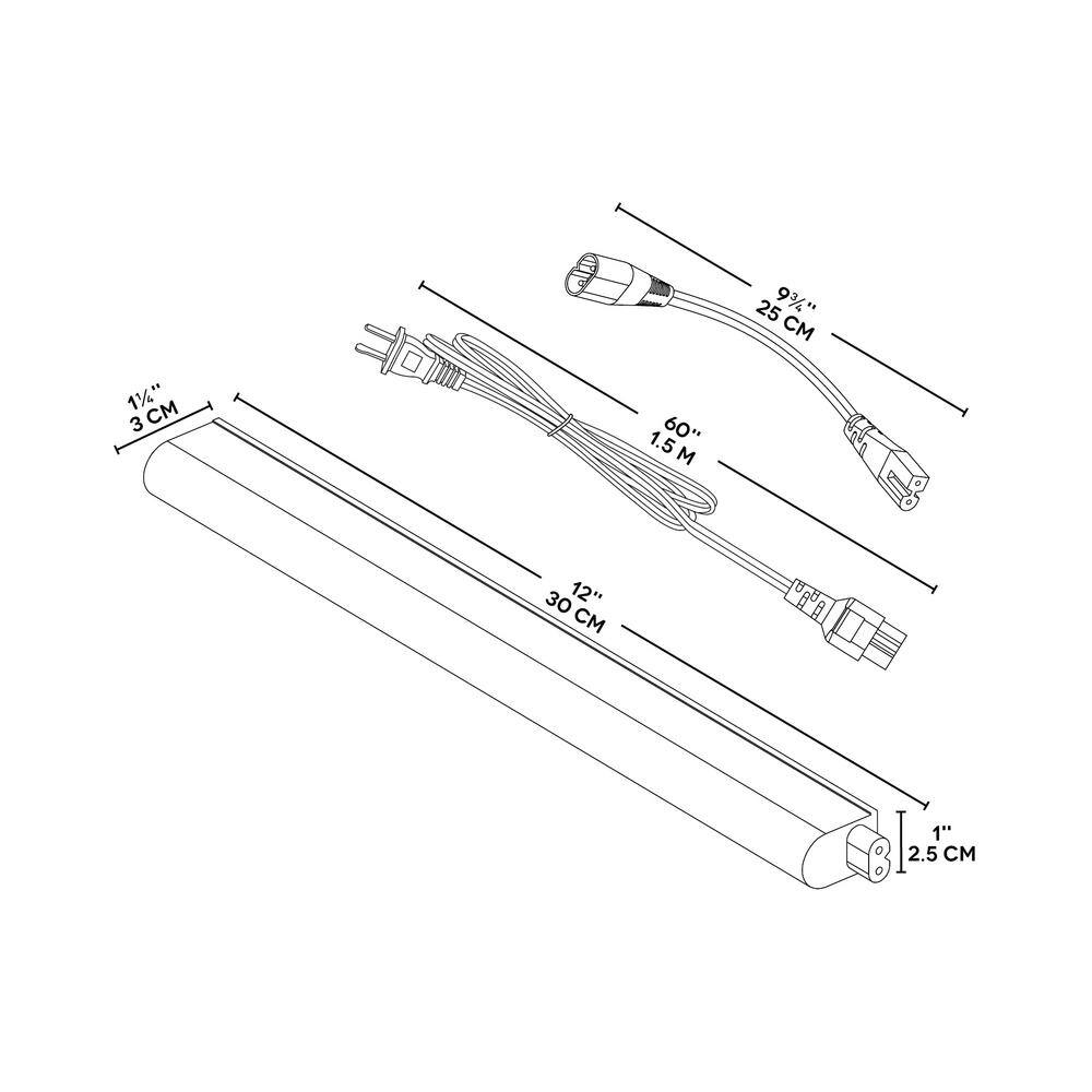 12-inch White Steel LED Under Cabinet Light Bar