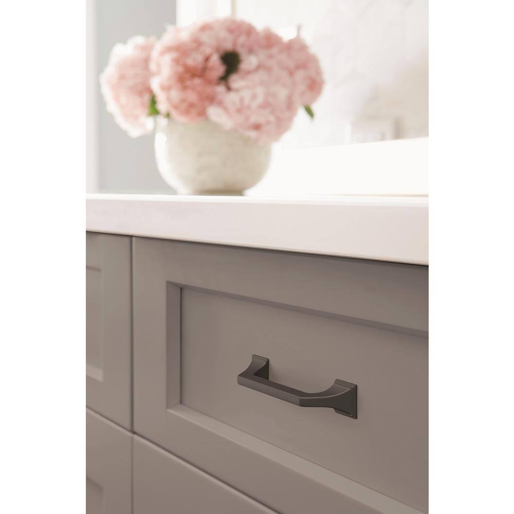 Matte Black Metal Cabinet Drawer Pull with Mounting Hardware