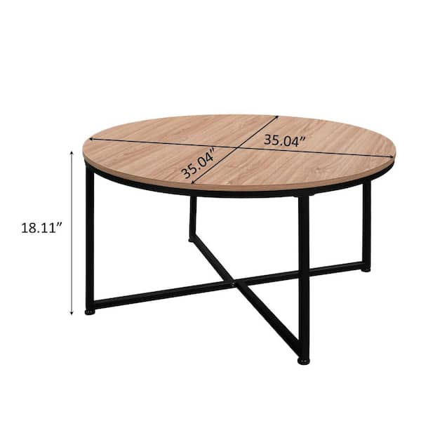 (美品）tomwood cagering single 52 Kahomvis 35 in. Light Brown Round Wood Coffee Table with