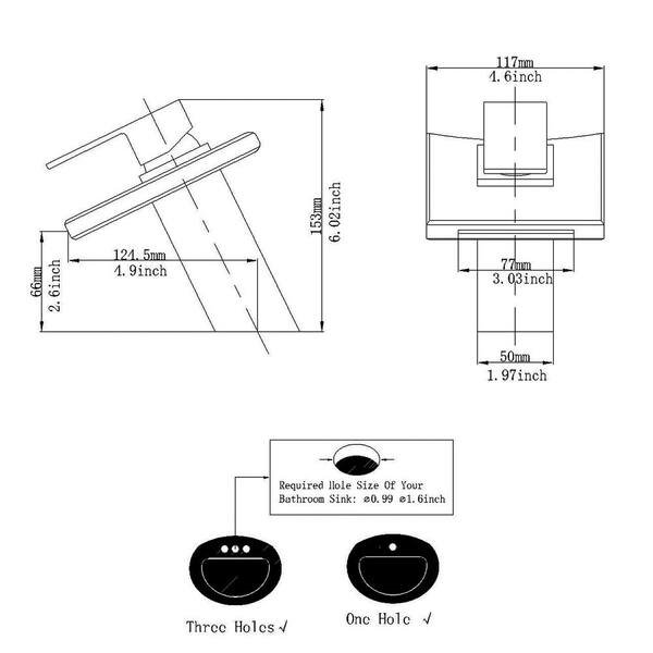 BWE Waterfall Single Hole Single-Handle Low-Arc Bathroom Faucet