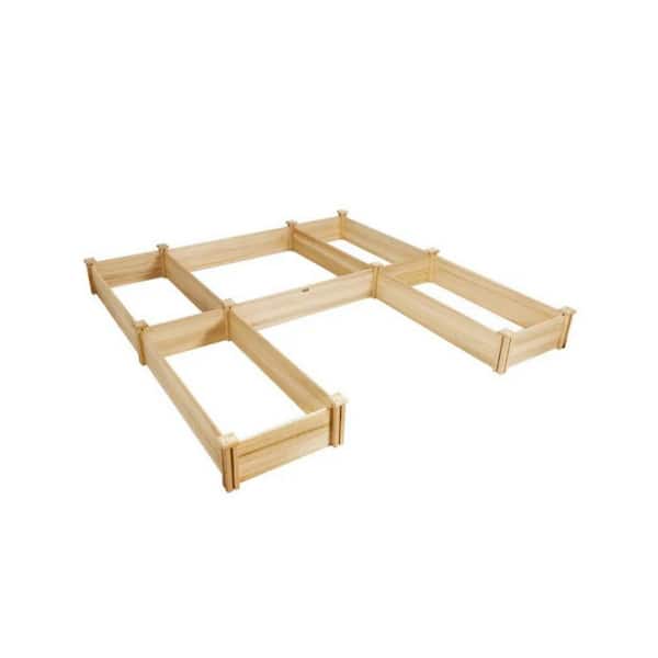 Outdoor Natural U-Shaped Wooden Garden Raised Bed for Backyard and Patio-92.5 in. (L) x 95 in. (W) x 11 in. (H)