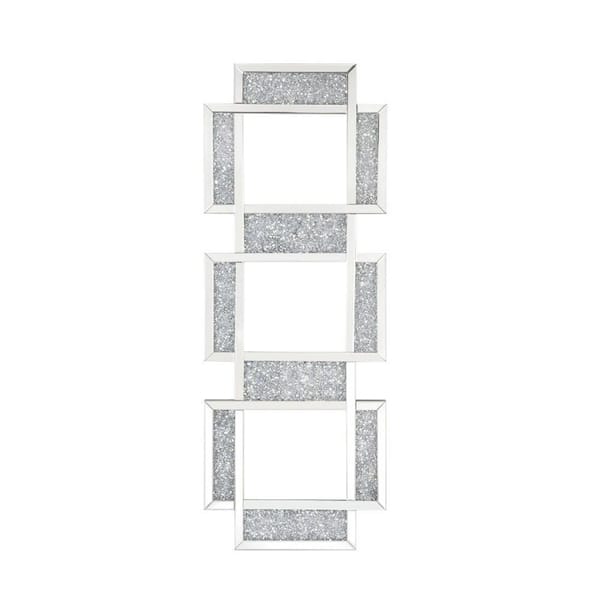 ACME FURNITURE Noralie 2 in. x 63 in. Glam Irregular Framed Silver Decorative Mirror