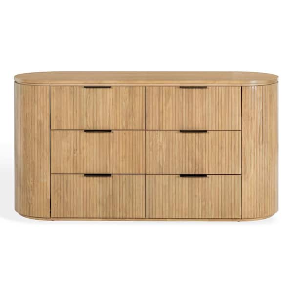 SAFAVIEH Rikki Oak 6 drawer 60 in. Wide Dresser SFV4250A - The