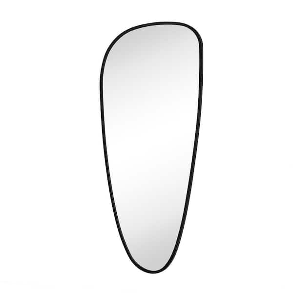 60 in. W. x 27 in. H Novelty/Specialty Irregular Shaped Metal Framed Wall Mount Bathroom Vanity Mirror in Black