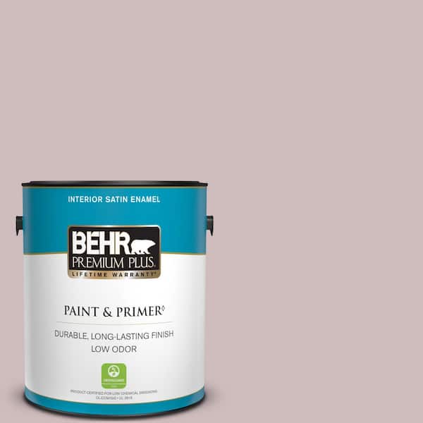BEHR PREMIUM PLUS 1 gal. #N120-3 Mauve It Satin Enamel Low Odor Interior Paint & Primer