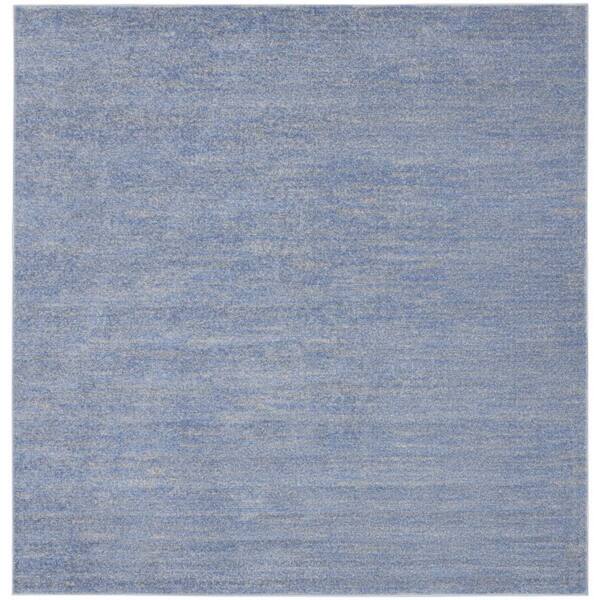 Blue, Gray 7 ft. x 7 ft. Woven Polypropylene Indoor/Outdoor Area Rug