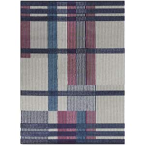 Geza Navy 5 ft. 3 in. x 7 ft. Color Block Area Rug