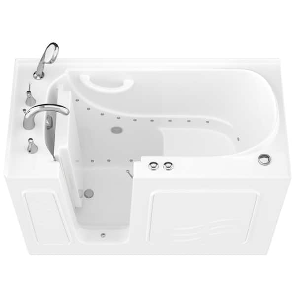 Universal Tubs HD Series 53 in. L x 26 in. W Left Drain Quick Fill Walk-in Air Tub in White