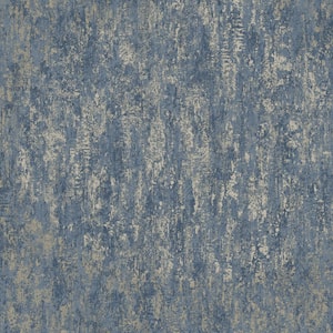 Industrial Texture Navy Metallic Non-Pasted Wallpaper (Covers 56 sq. ft.)