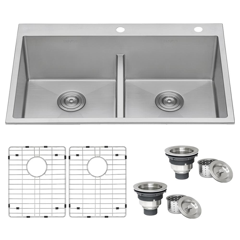 Ruvati 36-inch Stainless Steel Double Bowl Kitchen Sink
