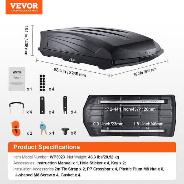 VEVOR Rooftop Cargo Carrier 562 L Capacity Roof Cargo Basket