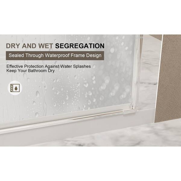 Liviza 34-35 in. W x 72 in. H Bi-fold Frameless Shower Door in