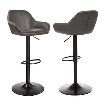 Arms Bar Stools Kitchen Dining, Leather Swivel Counter Stools With Arms