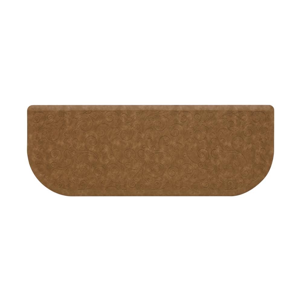 Chef Gear Clarance Beige 17.5 in. x 48 in. Floral Synthetic Kitchen Mat ...