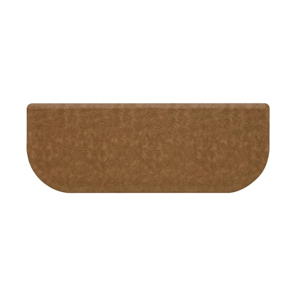 Chef Gear Clarance Beige 17.5 in. x 48 in. Floral Synthetic Kitchen Mat