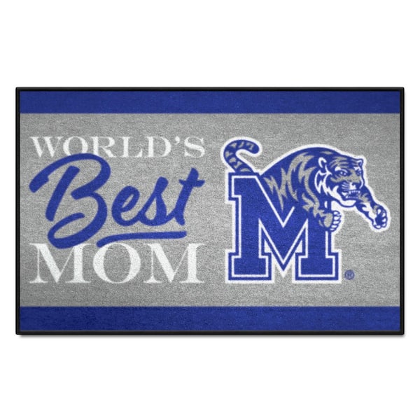 FANMATS Memphis Tigers Blue World's Best Mom 19 in. x 30 in. Starter Mat Accent Rug