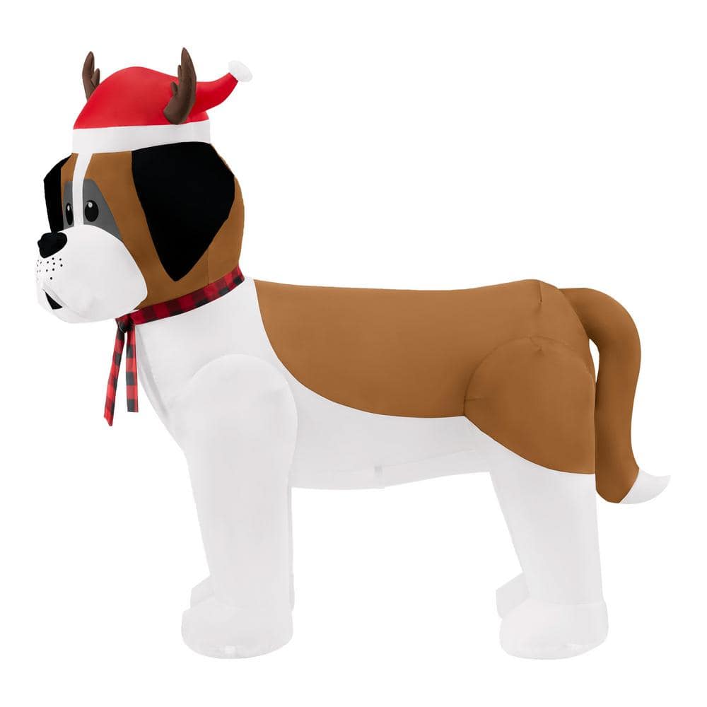 Home Accents Holiday 5 ft Pre-Lit LED Airblown St Bernard Christmas Inflatable