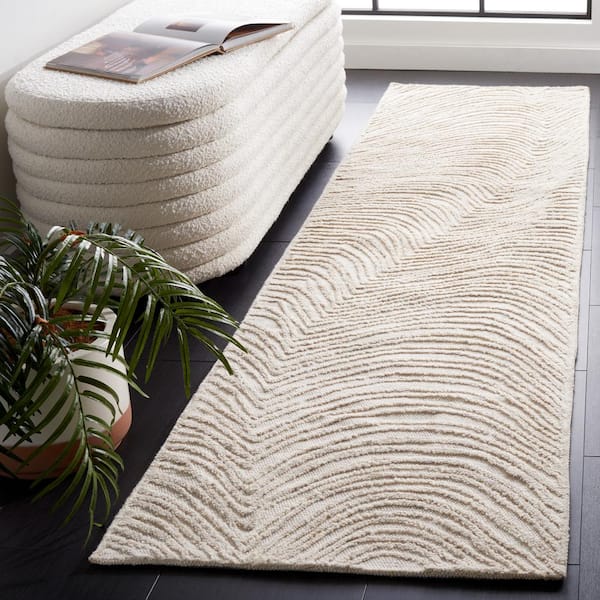 Trace Beige 2 ft. x 9 ft. Abstract Runner Rug