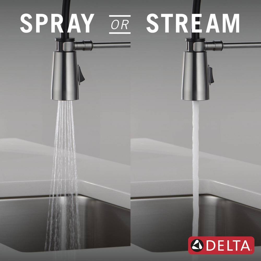 Arctic Stainless Steel Single-Handle Pull-Down Spring Kitchen Faucet