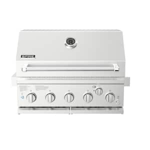 5-Burner Built-In Propane Gas Island Grill Head in Stainless Steel with Rear Burner