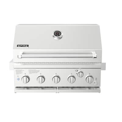 5-Burner Built-In Propane Gas Island Grill Head in Stainless Steel with Rear Burner — Home Depot clearance