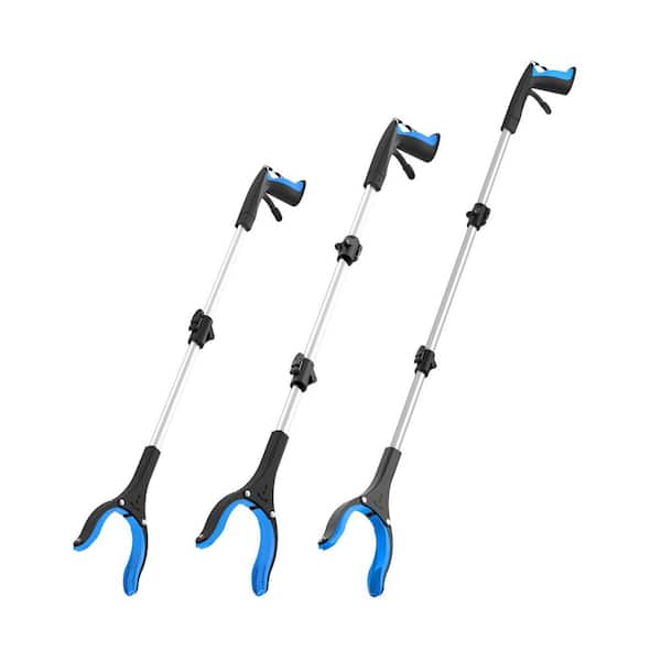 32 in. 36 in. 43 in. Foldable Grabber Reacher Tool Set 3-Pack Heavy Duty 360 Rotating Jaw with Magnets for Seniors