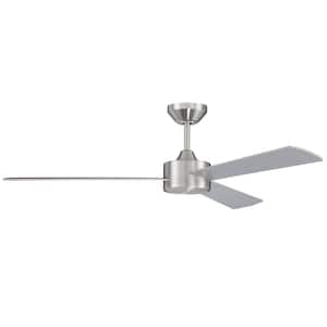 Provision 52 in. Indoor 6 Speed Dual Mount Brushed Polished Nickel Finish Ceiling Fan with Smart Wi-Fi Enabled Remote