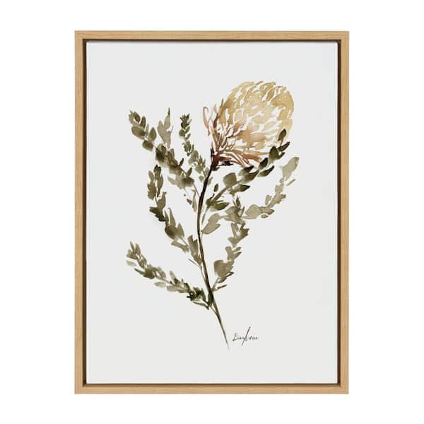 Kate and Laurel Sylvie Wild Banksia by Sara Berrenson Framed Canvas Plant Art Print 18 in. x 24 in.