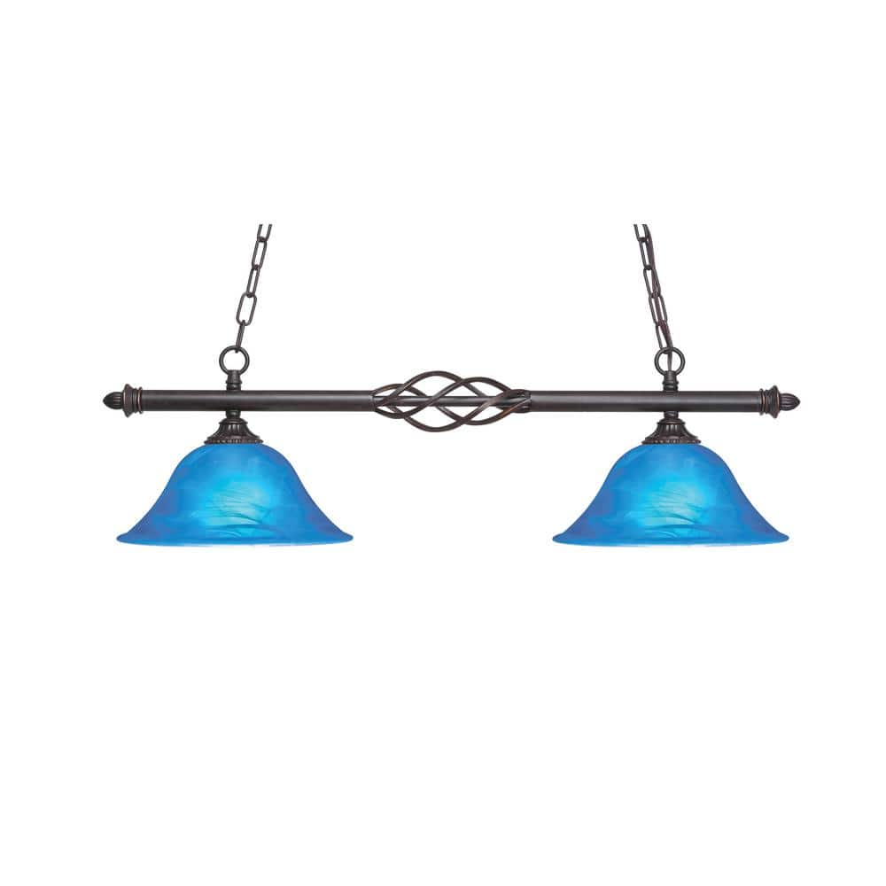 Bridgewater 2 Light Dark Granite Linear Chandelier, Any room with 10 in. Bl