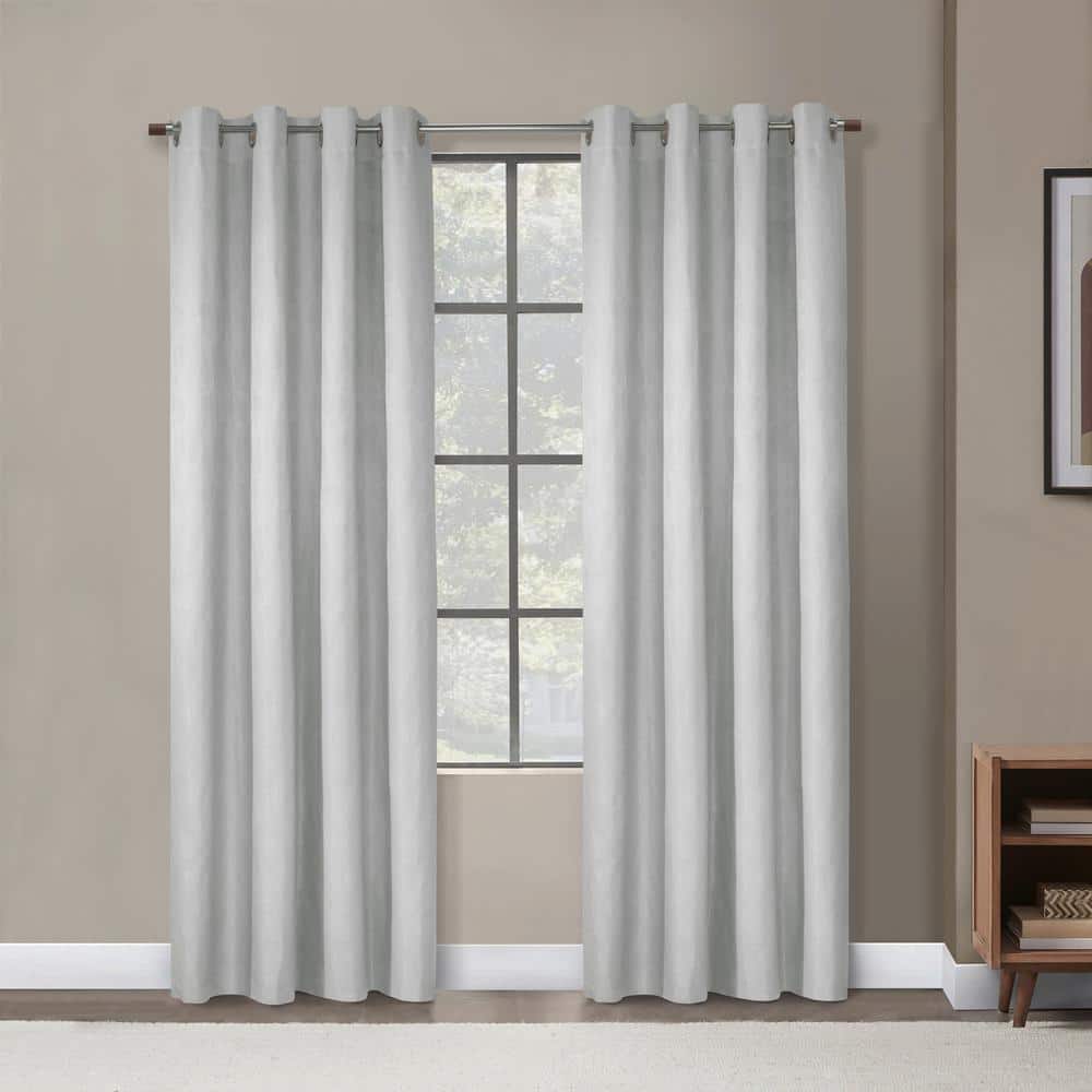 White Velvet Blackout Grommet Curtain Panel 52" x 63"