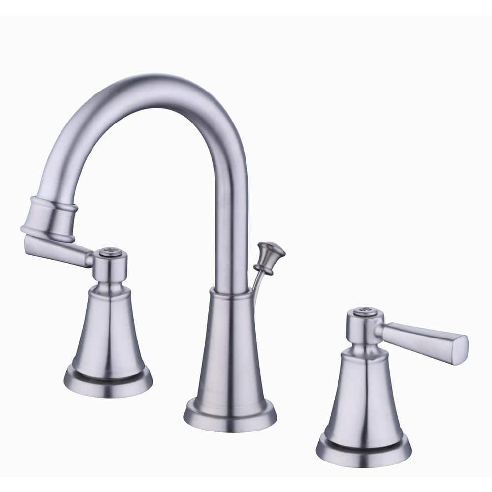 Glacier Bay Melina 8 in. Widespread Double Handle High-Arc Bathroom Faucet in Brushed Nickel