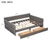 Noble House Lowell Gray Queen Size Upholstered Daybed with USB Charging Station, 2 Drawers 134048