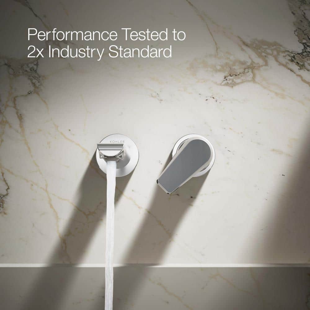 Polished Chrome Single-Handle Wall-Mount Bathroom Faucet
